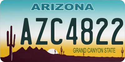 AZ license plate AZC4822