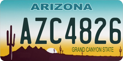 AZ license plate AZC4826