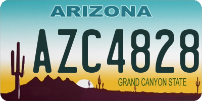 AZ license plate AZC4828