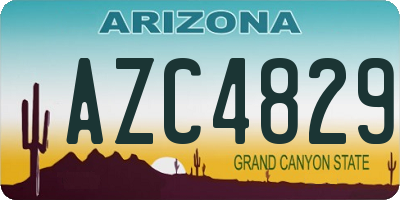 AZ license plate AZC4829