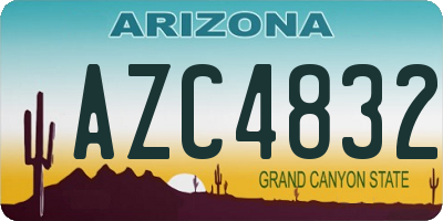 AZ license plate AZC4832