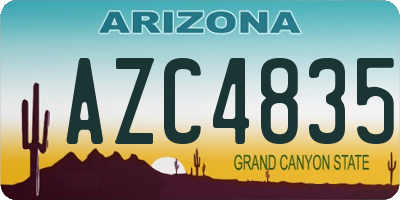 AZ license plate AZC4835