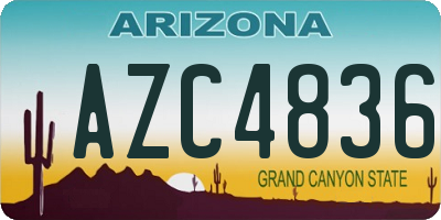 AZ license plate AZC4836