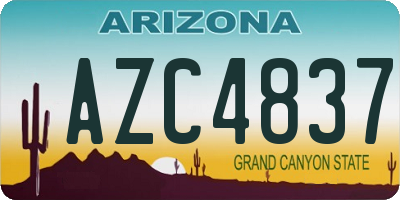 AZ license plate AZC4837