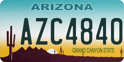 AZ license plate AZC4840