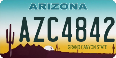 AZ license plate AZC4842