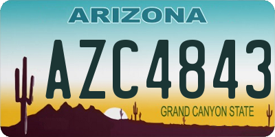 AZ license plate AZC4843