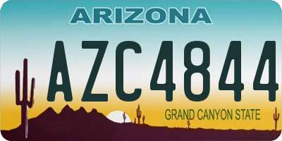 AZ license plate AZC4844