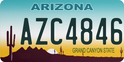 AZ license plate AZC4846