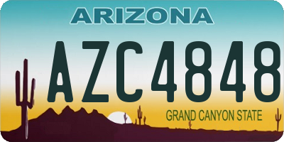 AZ license plate AZC4848