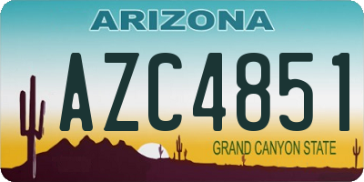 AZ license plate AZC4851