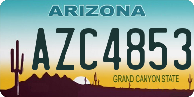 AZ license plate AZC4853