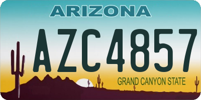 AZ license plate AZC4857