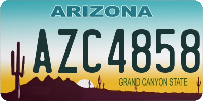 AZ license plate AZC4858