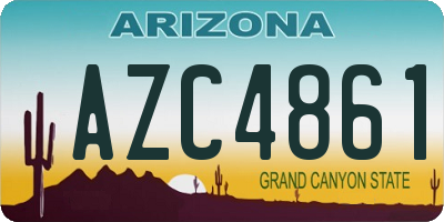 AZ license plate AZC4861