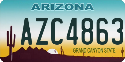 AZ license plate AZC4863