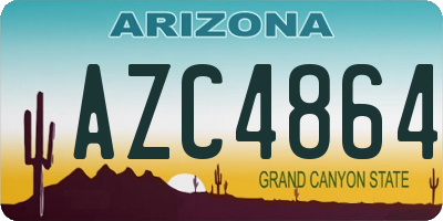 AZ license plate AZC4864
