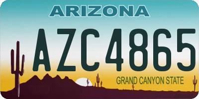 AZ license plate AZC4865