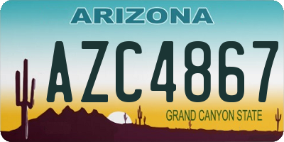 AZ license plate AZC4867