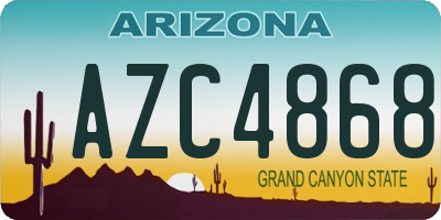 AZ license plate AZC4868
