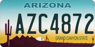 AZ license plate AZC4872