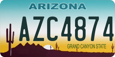 AZ license plate AZC4874