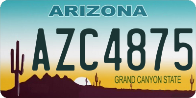 AZ license plate AZC4875