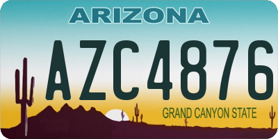AZ license plate AZC4876
