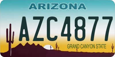 AZ license plate AZC4877