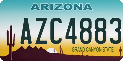 AZ license plate AZC4883