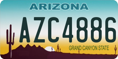AZ license plate AZC4886