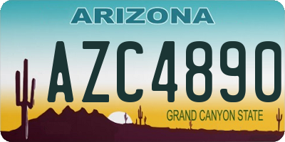 AZ license plate AZC4890