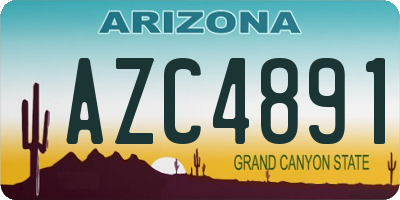 AZ license plate AZC4891