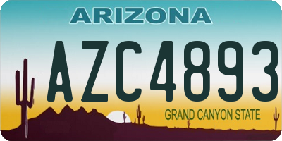 AZ license plate AZC4893