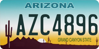 AZ license plate AZC4896