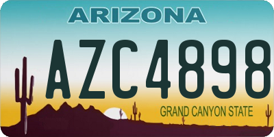 AZ license plate AZC4898