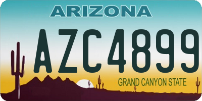 AZ license plate AZC4899