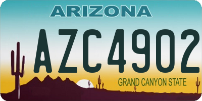 AZ license plate AZC4902
