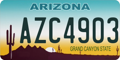 AZ license plate AZC4903