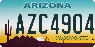 AZ license plate AZC4904