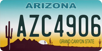 AZ license plate AZC4906