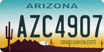 AZ license plate AZC4907