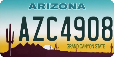 AZ license plate AZC4908