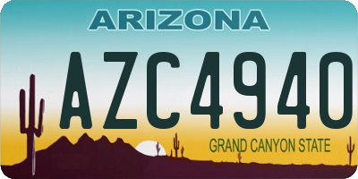 AZ license plate AZC4940