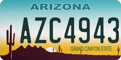 AZ license plate AZC4943