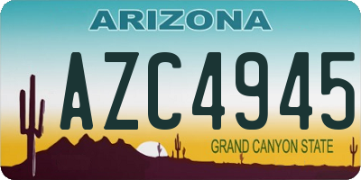 AZ license plate AZC4945