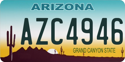 AZ license plate AZC4946