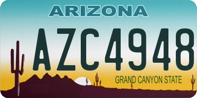 AZ license plate AZC4948