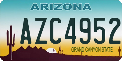 AZ license plate AZC4952