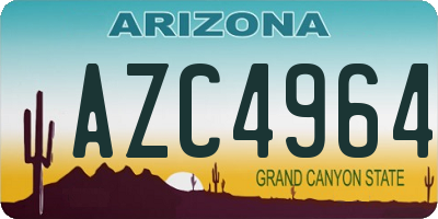 AZ license plate AZC4964